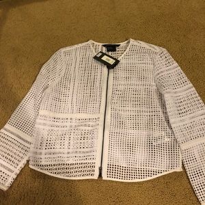 White fabric lace jacket